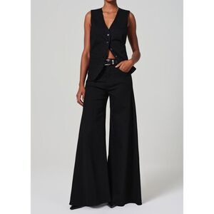 Citizens of Humanity Women's Black Annina Corduroy Wide Leg Pants Size 24 NWOT